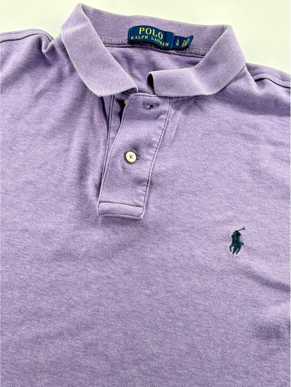 Polo Ralph Lauren Polo Men's L Lavender Heather Pique Cotton